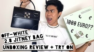 OffWhite 28 Jitney Bag quotCUT HEREquot Unboxing Review  Tryon [upl. by Nodnelg]