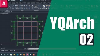 Autocadde Çok Hızlı Ölçü ve İsimlendirme Dahil Aks Çizimi  YQArch Eğitimi 2  Grid ve Eksen [upl. by Hsu456]