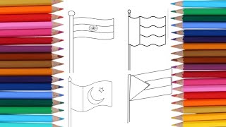 Flag Drawing  Flag Drawing Easy Step by Step🇳🇪🇦🇪🇵🇰🇰🇼 [upl. by Hailey]