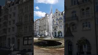 Geyser of hot water  Vřídlo Karlovy Vary Czech Republic [upl. by Anilahs]