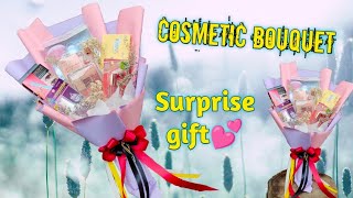 Cosmetic bouquet  Surprise bouquet  how to make a simple beautiful cosmetic bouquet [upl. by Verbenia]