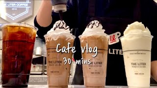 Sub🤎☕️카페 브이로그 30분 모아보기☕️🤎  카페모카는 달콤쌉쌀의 정석😋  cafe vlog  카페 브이로그  더리터  asmr  nobgm [upl. by Adnarym]