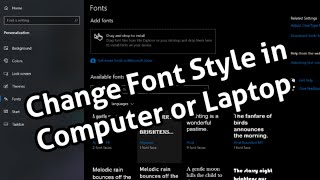 How To Change Font Style in Computer  How to change the default Windows 10 system font  2021 [upl. by Ikkela]