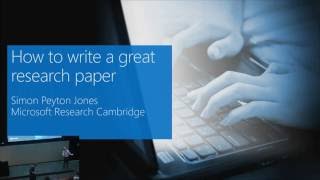 How to Write a Great Research Paper [upl. by Hoagland]