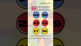 PCSO Lotto Results P49M Ultra Lotto 658 Super Lotto 649 642 6D 3D 2D  Jan 9 2024 [upl. by Eelyrehc]