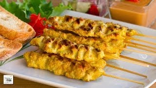 Como hacer Pollo Satay estilo Thai quotKai Satayquot ไก่สะเต๊ะ [upl. by Mirth]