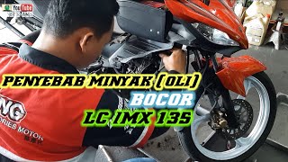 PENYEBAB OIL MINYAK HITAM  BOCOR  LC 135 JUPITER MX [upl. by Asilenna526]