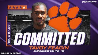 WATCH 4star S Tavoy Feagin commits to Clemson [upl. by Ennayr]