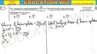 The volume of a solid hemisphere is 3967 𝑐𝑚³ The total surface area of the solid hemisphere [upl. by Annaiek45]