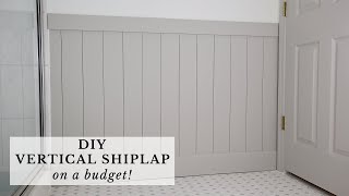 How to Install Vertical Shiplap Walls  Cheap amp Easy DIY Vertical Shiplap [upl. by Ailhad]