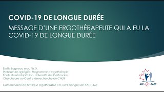 Message d’une ergothérapeute qui présente la COVID de longue durée [upl. by Akemahc]