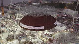 Hinkley C nuclear reactor roof lifted into place [upl. by Talbott]