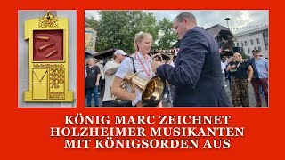 Neusser Bürger Schützenfest 2023  Musiker vom Musikverein Holzheim erhalten Königsorden vom König [upl. by Leeth64]