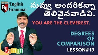 Degrees of Comparison in telugu  Lesson 13  RU English Grammar [upl. by Selene]