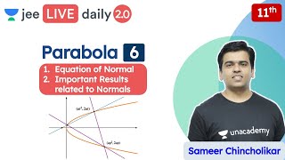 JEE Parabola L6  Class 11  Unacademy JEE  JEE Maths  Sameer Chincholikar [upl. by Aleina]