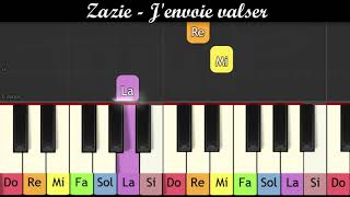 Zazie  Jenvoie valser piano très facile pour enfants ou débutants [upl. by Abla]