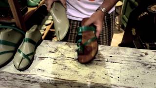 Leather sandals workshop NafplioGreek sandals [upl. by Abrams]