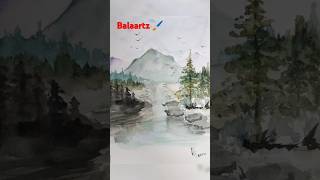 Easy DrawingLandscape Painting in WatercolourWatercolourTutorialBalaartz [upl. by Peterson]