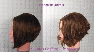 Coupe de cheveux carré plongeant dégradé  Layered Bob haircut  Corte de pelo corto estilo Bob [upl. by Onileva]