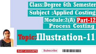 Degree 6th Semester  Applied Costing  Module 2A Process Costing  Part 12  Easy Accounts [upl. by Ahtiekal]