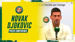 Novak Djokovic  Press Conference after Round 4 I RolandGarros 2023 [upl. by Ahsiekim]