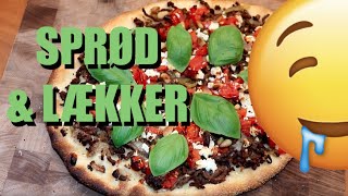 Sprød pizza med oksekød amp feta m hjemmelavet dej  Middelhavspizza  Opskrift  203 [upl. by Ennairrek]