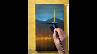 Stunning Airport Landing Acrylic Painting  StepbyStep Tutorial [upl. by Sinned]