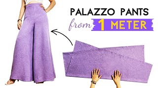 Very Easy Palazzo Pants Cutting and Stitching from Only 1 Meter  Loyce DIY sewing [upl. by Nyloc551]