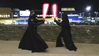 Darth Vader vs Kylo Ren Lightsaber Battle [upl. by Emirac]