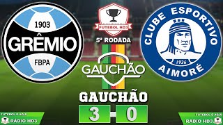 Suárez marca dois e Grêmio vence lanterna Aimoré no Campeonato Gaúcho [upl. by Trebron557]