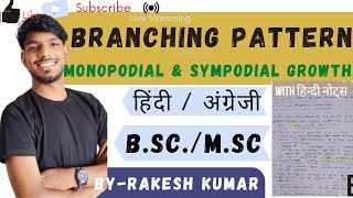 branching pattern  msc4th sem।Monopodial and sympodial growth।msc botany hindi notes bsc msc [upl. by Akiria942]