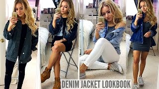 DENIM JACKET OUTFIT IDEAS LOOKBOOK  HOW I STYLE [upl. by Lisetta]