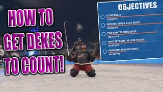 NHL 24 BEST Tips To Getting Dekes To COUNT In Moments and Rush Objectives [upl. by Bentlee]