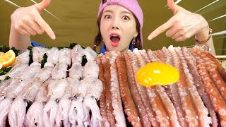 Mukbang ASMR 싱싱한 꼴뚜기회amp낙지다리 Fresh baby octopusbeka squid🦑Small OCTOPUS🐙Eatingshow Ssoyoung [upl. by Eisenhart]