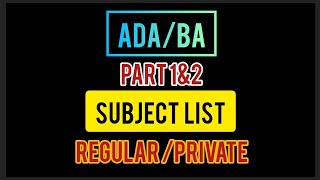 BA ADA part 1 amp2 SUBJECTS LIST KARACHI UNIVERSITY [upl. by Einnov]