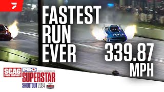 The Fastest Drag Racing Run Ever Laid Down At PRO Superstar Shootout [upl. by Auhso91]