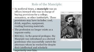 The Manciple The Prologue to the Canterbury Tales Text and Explanation [upl. by Acenom]