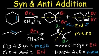 Syn and Anti Addition  Enantiomers Meso Compounds Constitutional Isomers amp Diastereomers [upl. by Hsatan]