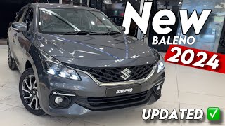 New Maruti Suzuki Baleno 2024 Alpha Top Model Grey Colour DETAILED REVIEW [upl. by Esil]