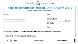 How to Fill Canara Bank ATM Card Form in 2024  canara bank ka atm form kaise bhare  canara debit [upl. by Brawley245]