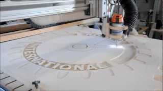 Midnight Robotics CNC carving a 48quot Rotary International logo [upl. by Nuri813]