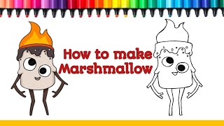 How to Draw Marshmallow Easy drawing Just arts [upl. by Atiuqat]