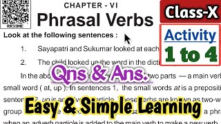 Phrasal Verbs Class 10 english activity 1 to 4 question answer by prachi mam [upl. by Regdor]