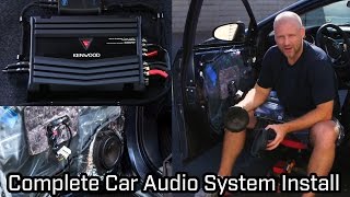 Full Car Audio System Installation  Speakers Subwoofer and Amplifier [upl. by Ahsenhoj]