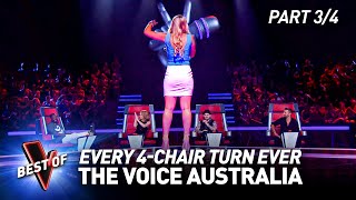 Every 4CHAIR TURN Blind Audition on The Voice Australia  Part 34 [upl. by Ken]