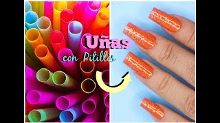 UÑAS POSTIZAS con PITILLOS de PLÁSTICO  RECICLADOS ♥ Deko Uñas [upl. by Atirres833]