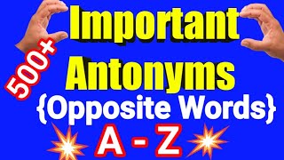 Antonyms  antonyms words  antonyms for kids  opposite words  opposite words list  Antonym [upl. by Aseret207]