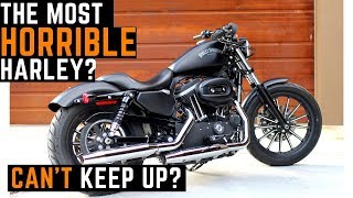 Cant Keep Up Sportster Iron 883 Review Ride Commute Freeway Cruising Harley Davidson XL883N [upl. by Nnaitsirhc]