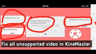 how to fix unsupported resolution video format kinemaster  unsupported video profile  video codec [upl. by Siseneg861]