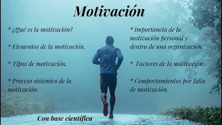 Motivación Concepto tipos elementos del proceso de motivación factores e importancia [upl. by Nasah]